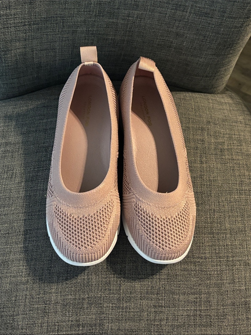 London Fog Women's Blush Knit Slip-On Flats